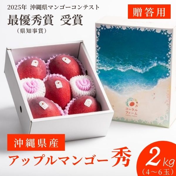 ＜予約販売＞沖縄県産アップルマンゴー ＜秀品2kg＞（4～6玉）