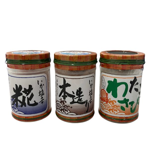 【かねきち】塩辛３本セット（糀入りいか塩辛、本造（荒磯）いか塩辛、たこわさび）
