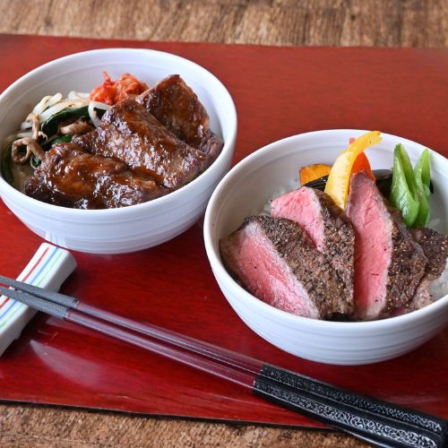 【米沢牛黄木】米沢牛ステーキ・焼肉ご飯（4個セット）