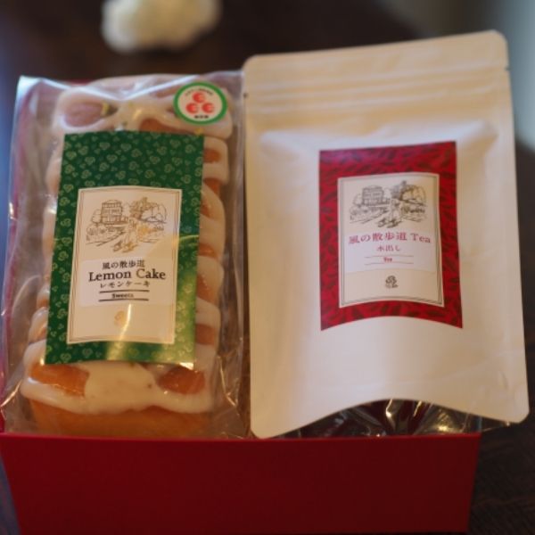 【風の散歩道】レモンケーキ（ホール1本）と水出し紅茶ティーバッグのセット