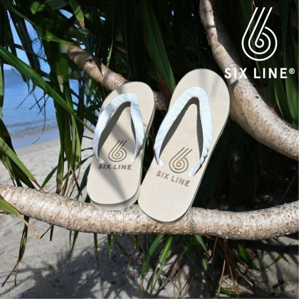 【湘南ビーチサンダル】SIX LINE（ナチュラル） ※送料込み