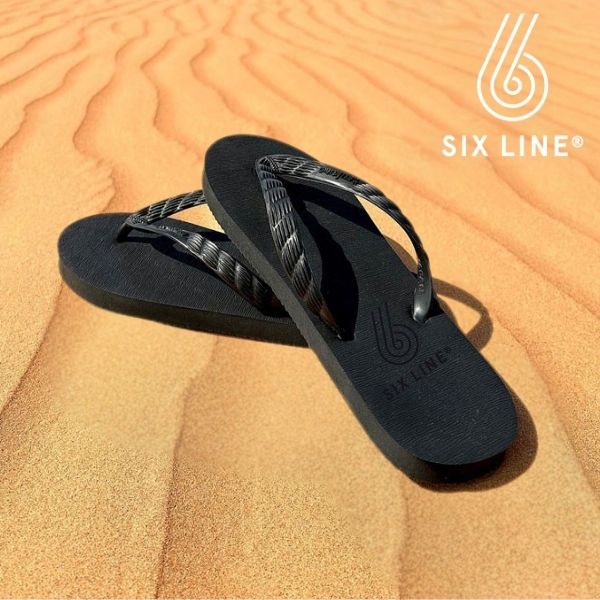 【湘南ビーチサンダル】SIX LINE（ブラック） ※送料込み