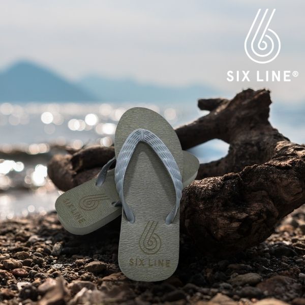 【湘南ビーチサンダル】SIX LINE（グレー） ※送料込み