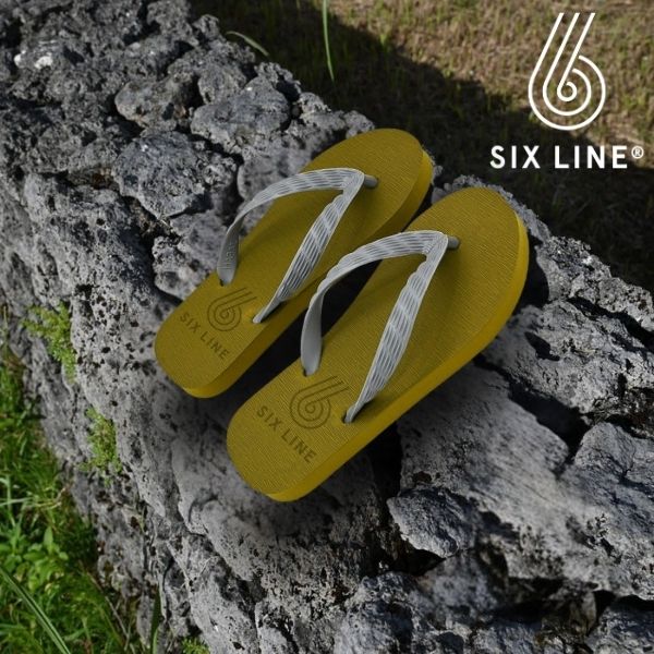 【湘南ビーチサンダル】SIX LINE（オリーブ） ※送料込み