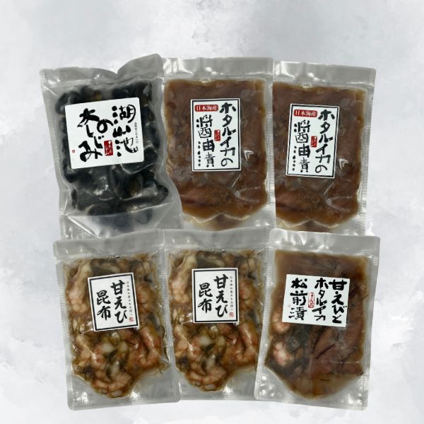 日本海の恵み（シジミ×1・ほたるいか醤油漬×2・松前漬×1・甘えび昆布×2）