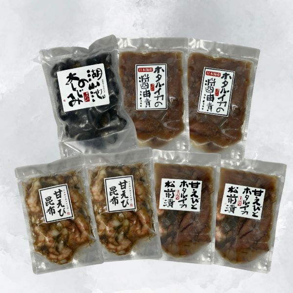 日本海の恵み（シジミ×1・ほたるいか醤油漬×2・松前漬×2・甘えび昆布×2）