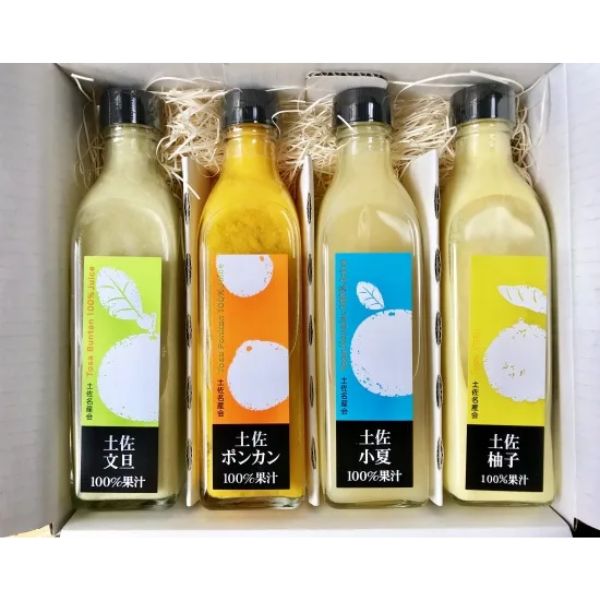 【土佐名産会】土佐の果実　100％果汁　4本セット