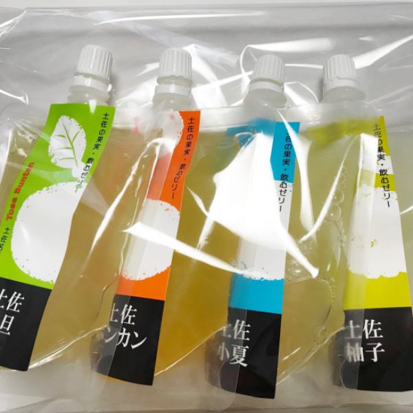【土佐名産会】土佐の果実　飲むゼリー4個セット（袋入り）