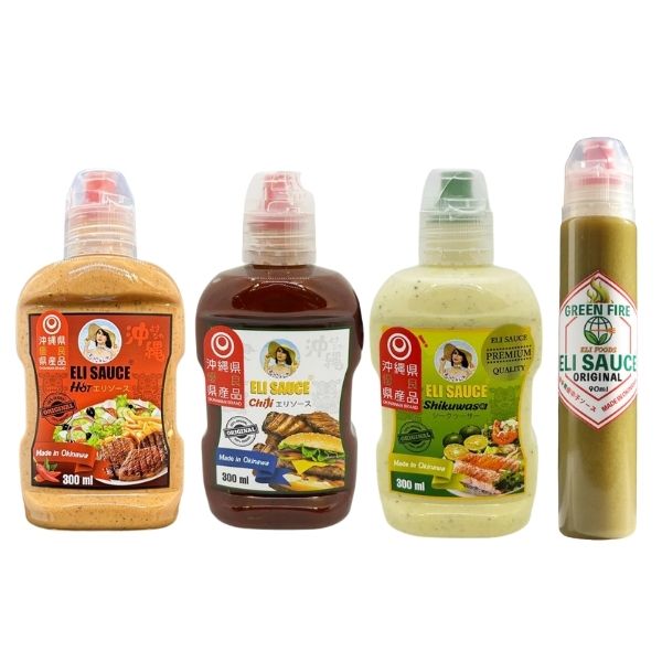 ＜12月以降順次発送＞【ELI SAUCE】オリジナルエリソース（ホット＆チリ＆シークヮーサー300ml＋Green Fire90ml）4本セット※送料込み